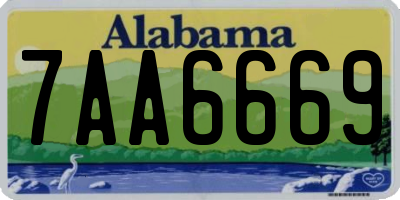 AL license plate 7AA6669