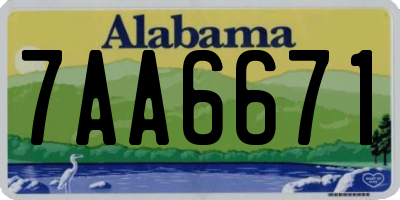 AL license plate 7AA6671