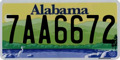 AL license plate 7AA6672
