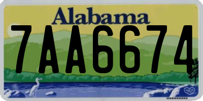 AL license plate 7AA6674