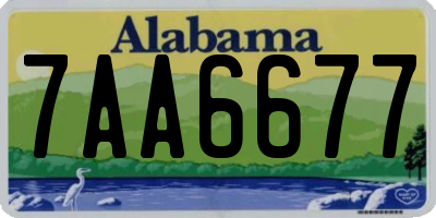 AL license plate 7AA6677