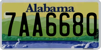 AL license plate 7AA6680