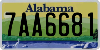 AL license plate 7AA6681
