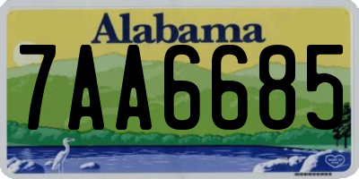 AL license plate 7AA6685