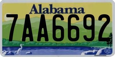 AL license plate 7AA6692