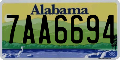 AL license plate 7AA6694