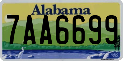 AL license plate 7AA6699