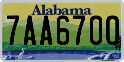AL license plate 7AA6700
