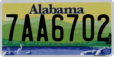 AL license plate 7AA6702