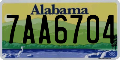 AL license plate 7AA6704