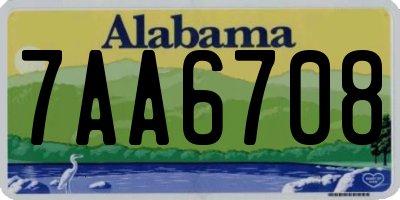 AL license plate 7AA6708