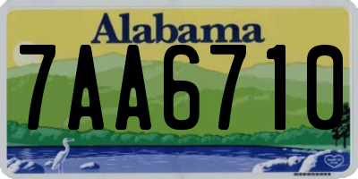 AL license plate 7AA6710