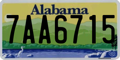 AL license plate 7AA6715