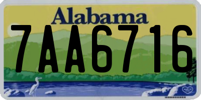 AL license plate 7AA6716