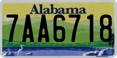 AL license plate 7AA6718