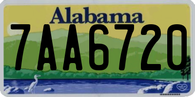 AL license plate 7AA6720