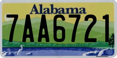 AL license plate 7AA6721