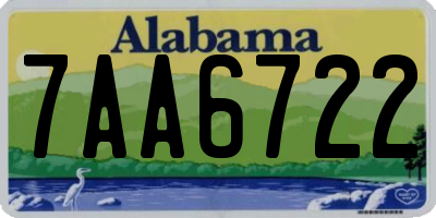 AL license plate 7AA6722