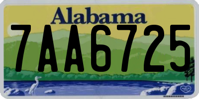 AL license plate 7AA6725