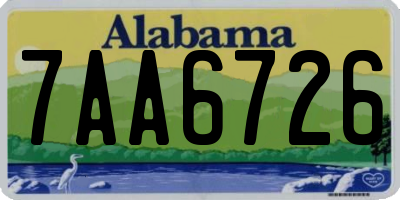 AL license plate 7AA6726