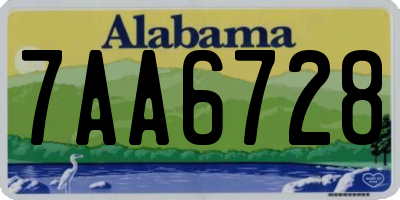 AL license plate 7AA6728