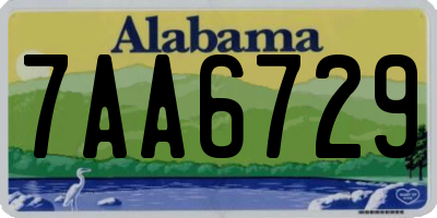 AL license plate 7AA6729