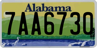 AL license plate 7AA6730