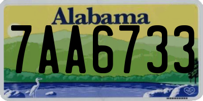 AL license plate 7AA6733