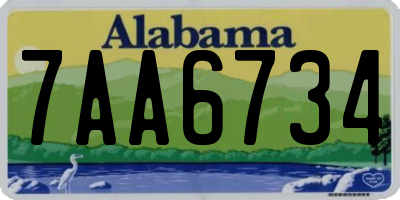 AL license plate 7AA6734