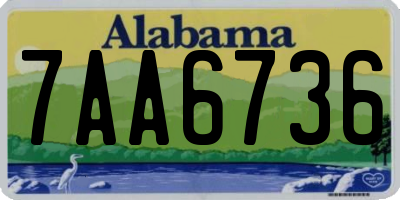 AL license plate 7AA6736