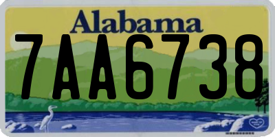 AL license plate 7AA6738