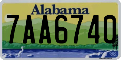 AL license plate 7AA6740