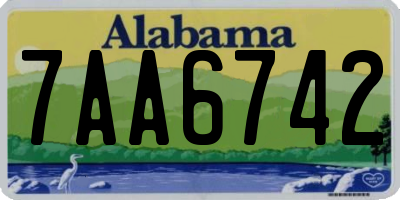 AL license plate 7AA6742