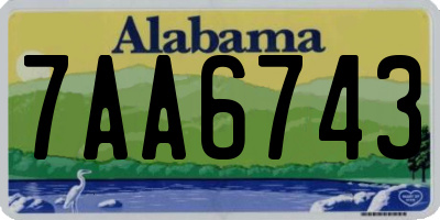AL license plate 7AA6743
