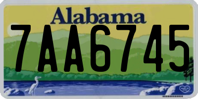 AL license plate 7AA6745