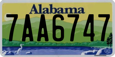 AL license plate 7AA6747