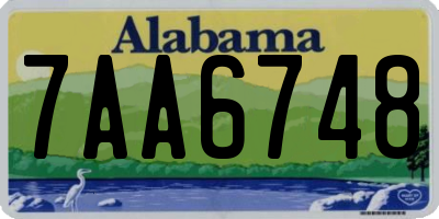 AL license plate 7AA6748