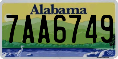 AL license plate 7AA6749