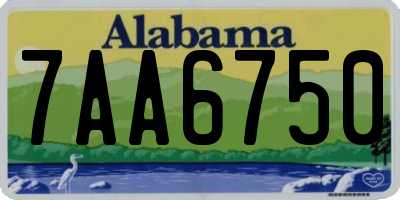 AL license plate 7AA6750