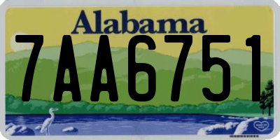 AL license plate 7AA6751