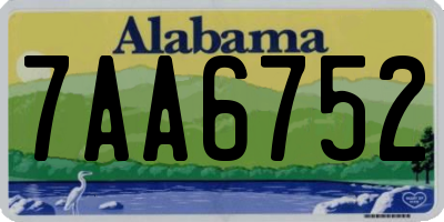 AL license plate 7AA6752