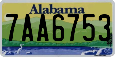 AL license plate 7AA6753