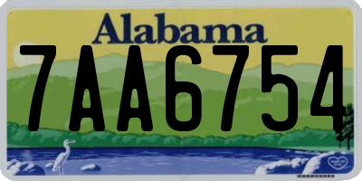 AL license plate 7AA6754