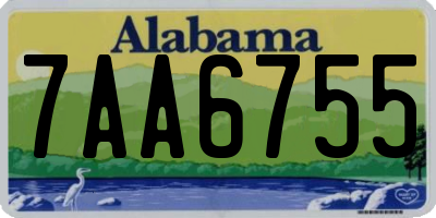 AL license plate 7AA6755