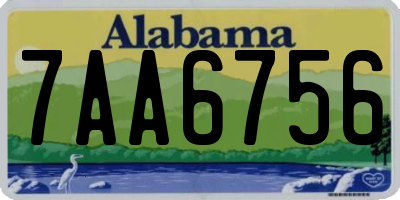 AL license plate 7AA6756