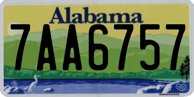 AL license plate 7AA6757