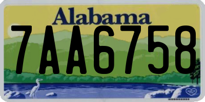 AL license plate 7AA6758