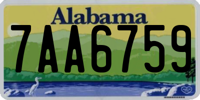 AL license plate 7AA6759