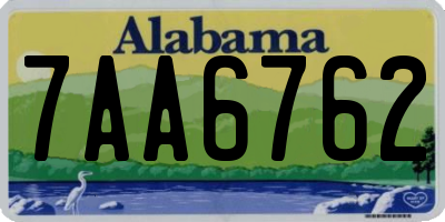 AL license plate 7AA6762