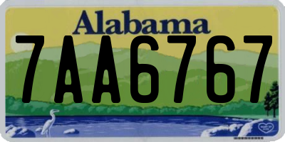 AL license plate 7AA6767